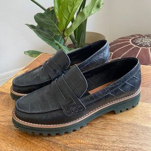 Aubree Flat in Croc Leather